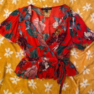One Clothing floral wrap top